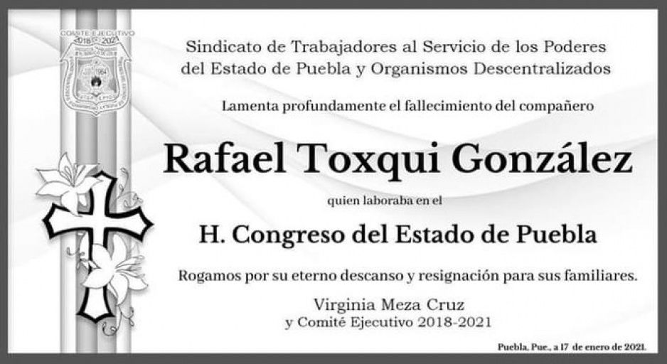 El virus llega al Congreso: fallece Rafael Toxqui, trabajador administrativo