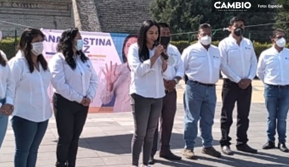 La candidata Ana Cristina Ruiz de Compromiso por Puebla propone contratar 100 policías para San Pedro Cholula