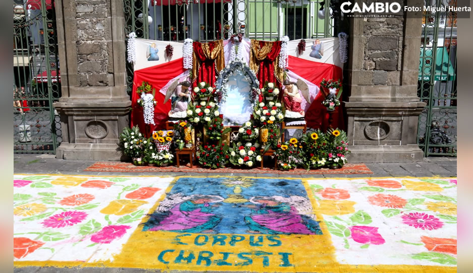 ¡Simplemente espectacular! Así luce a alfombra de aserrín frente a Catedral por Corpus Christi (FOTOS)