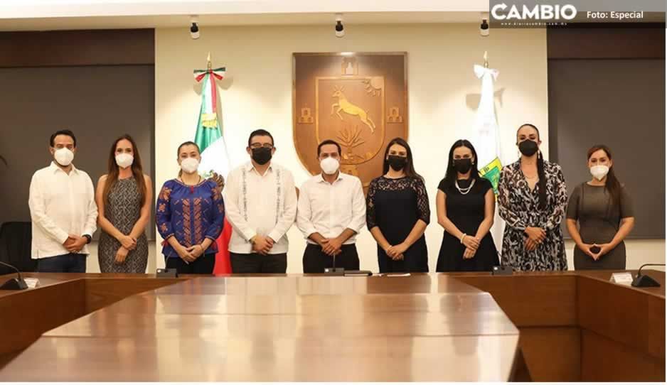 Se reúnen diputados electos del PAN Puebla con el gobernador de Yucatán