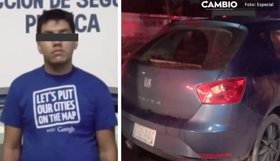 Detienen a Isaac N tras viajar en coche robado en Tehuacán