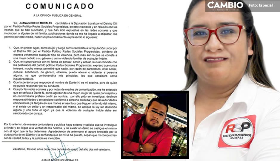 Candidata a diputada en Tlaxcala pide se investigue a su sobrino Dante por intento de feminicidio