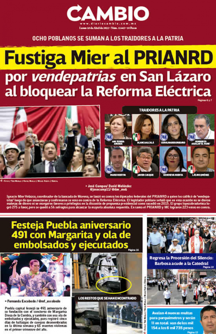 Fustiga Mier al PRIANRD por vendepatrias en San Lázaro al bloquear la Reforma Eléctrica