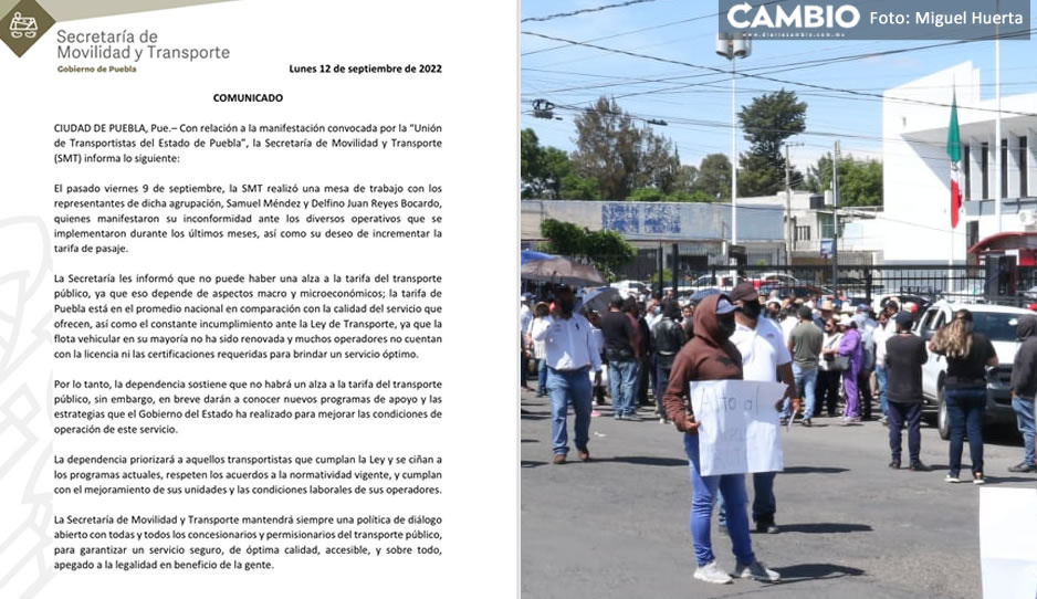 &quot;No habrá aumento al pasaje&quot;, advierte SMT ante manifestación de transportistas (VIDEO)