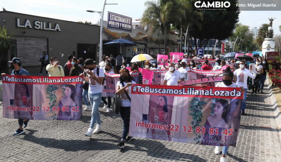 Familiares y amigos marchan para exigir localización de Liliana Lozada: tomó un DiDi para ir a Atlixco