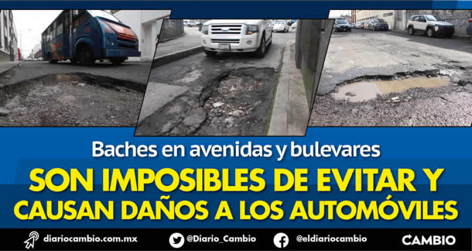 Calles de Puebla capital son un auténtico campo minado por la falta de bacheo (FOTOS Y VIDEOS)