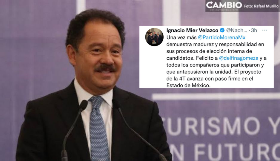 Nacho Mier felicita a Delfina Gómez por candidatura de Morena a la gubernatura de Edomex