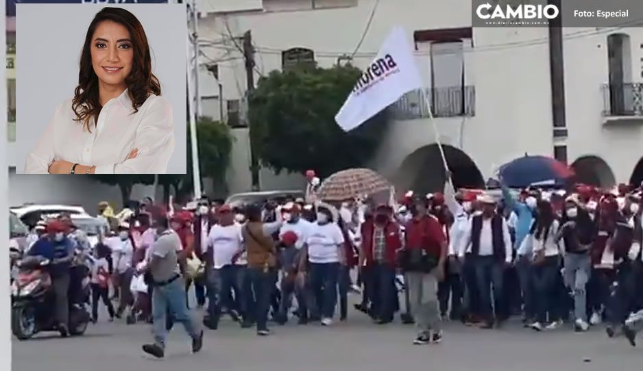 VIDEO: Casi se enfrentan brigadistas de RSP con simpatizantes de Angélica Alvarado en Huejotzingo