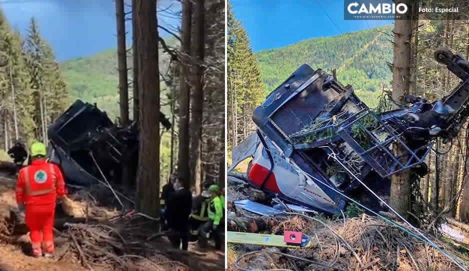 ¡Tragedia!  Teleférico colapsa en Italia; deja 13 muertos y dos niños gravemente heridos 