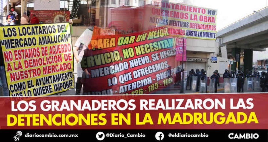 Claudia Rivera allana el Mercado Amalucan con 100 granaderos: detiene e intimida a los locatarios (FOTOS Y VIDEOS)