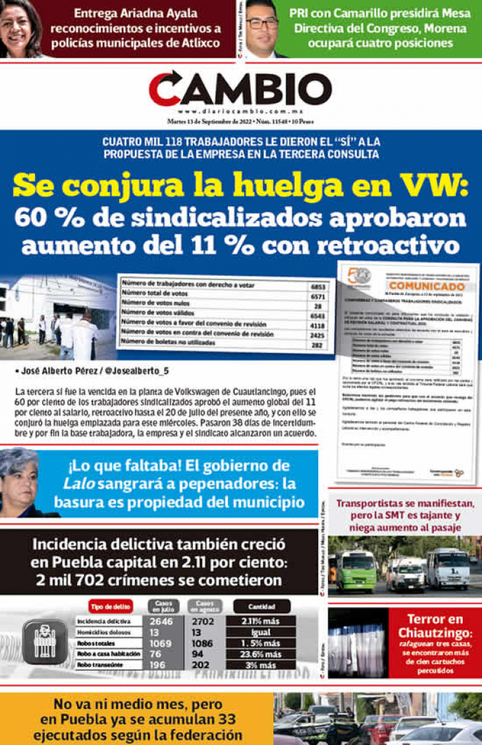 Se conjura la huelga en VW: 60 % de sindicalizados aprobaron aumento del 11 % con retroactivo