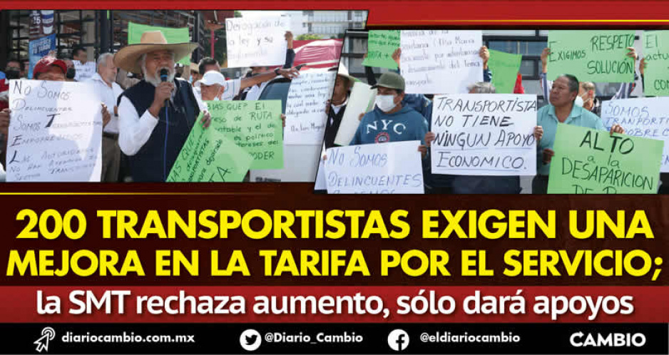 Transportistas se manifiestan, pero SMT es tajante y niega el aumento al pasaje (FOTOS Y VIDEO)