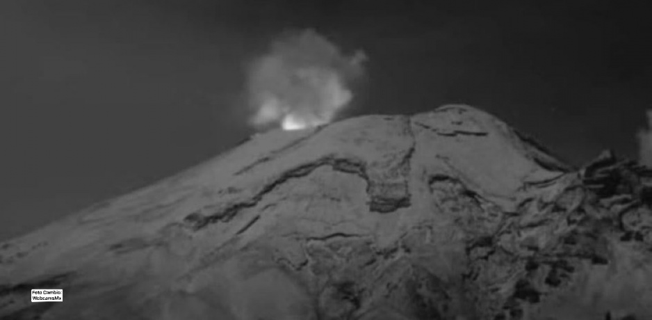 VIDEO: Ruge el Popocatépetl tras teñirse blanco ante primera granizada del año