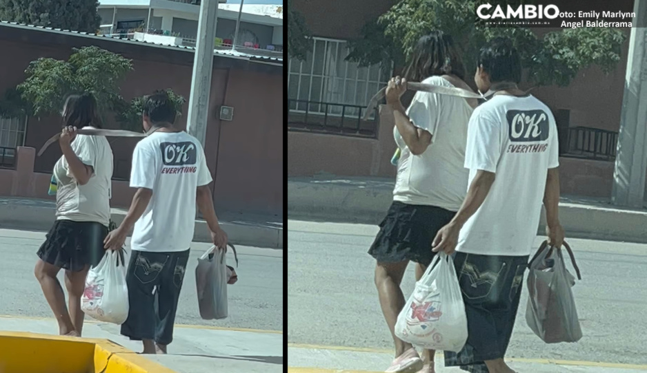 ¡Así te traen! Mujer le pone correa a su novio para que no se le escape (VIDEO)