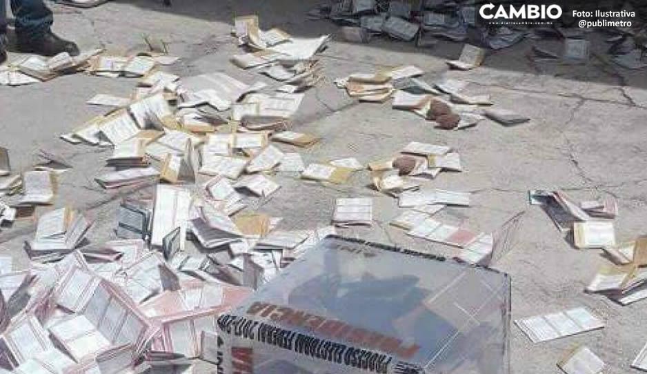 Acusan intento de robo de la paquetería electoral en Ixtacamaxtitlán (VIDEO)