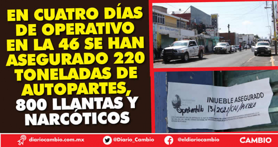 Van 4 días del operativo en “La 46” y suman 29 negocios cateados y asegurados por FGE (FOTOS Y VIDEOS)