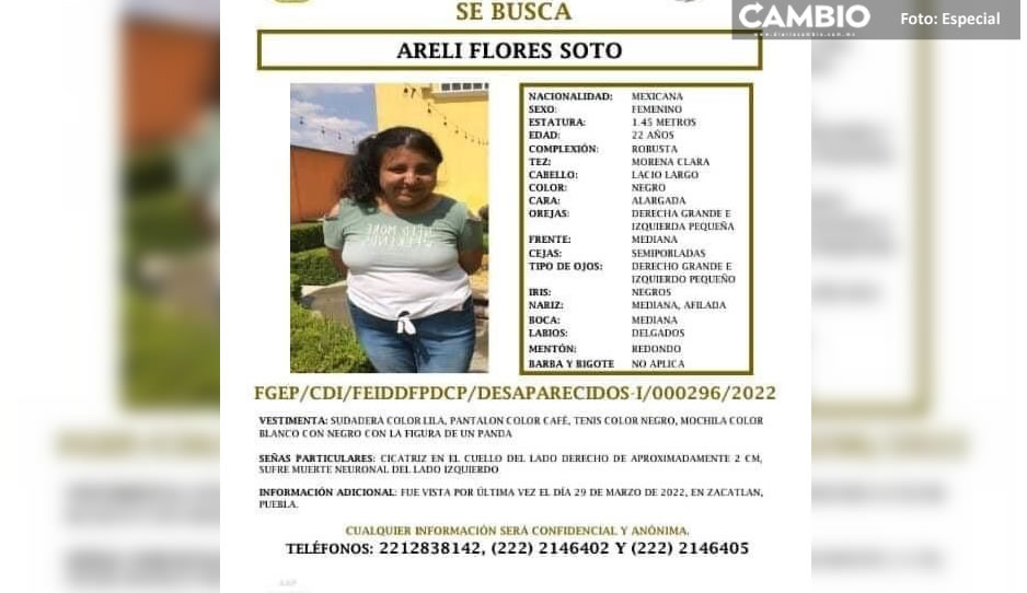 Areli Flores Soto se encuentra desaparecida ¡Ayuda a localizarla!