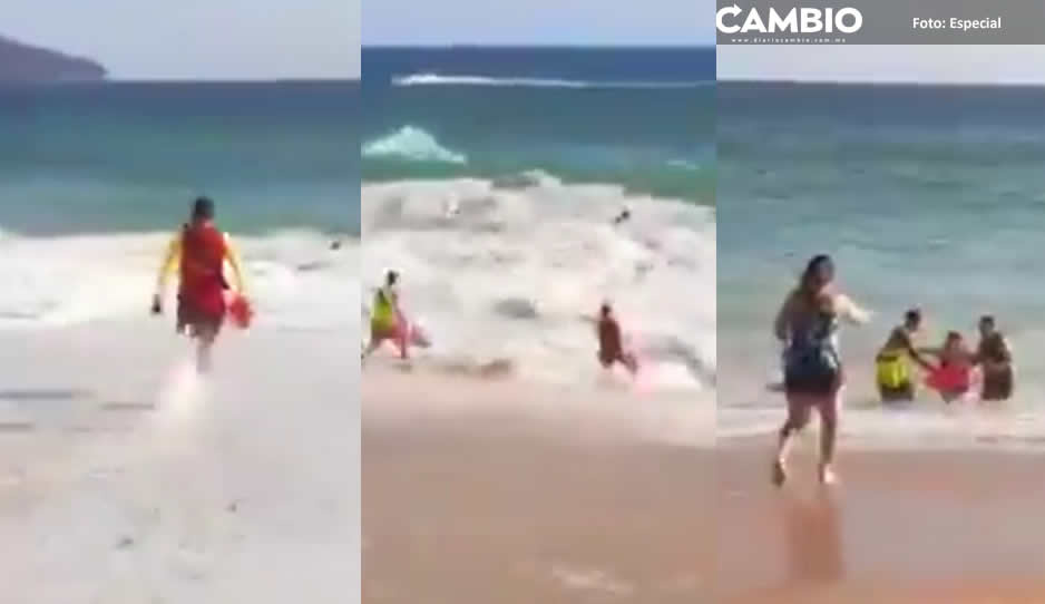 ¡Otra vez los chilangos! Así salvaron a 5 turistas que se ahogaban en Acapulco (VIDEO)