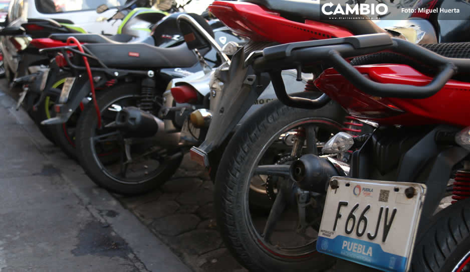 Motociclistas pagarán en el CH de Puebla lo mismo de parquímetro que un automovilista