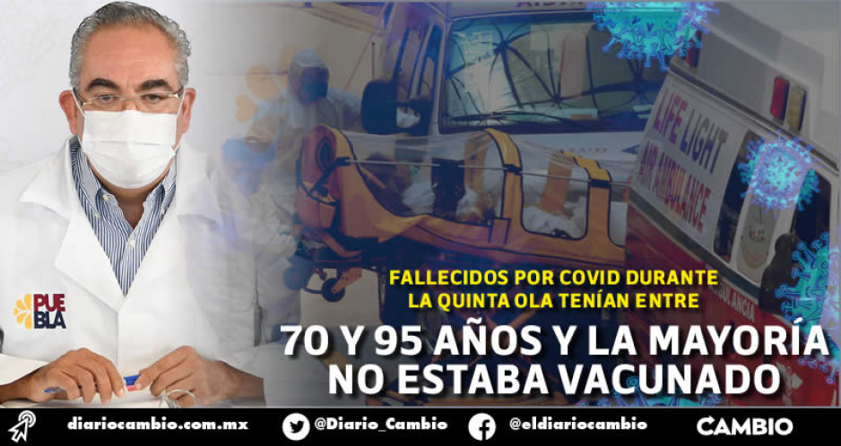 En la quinta ola en Puebla sólo han muerto abuelitos de más de 70 años que no se vacunaron