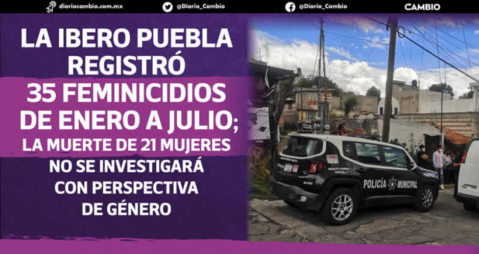 Fiscalía contabiliza 14 feminicidios en Puebla en lo que va del año; la Ibero 35