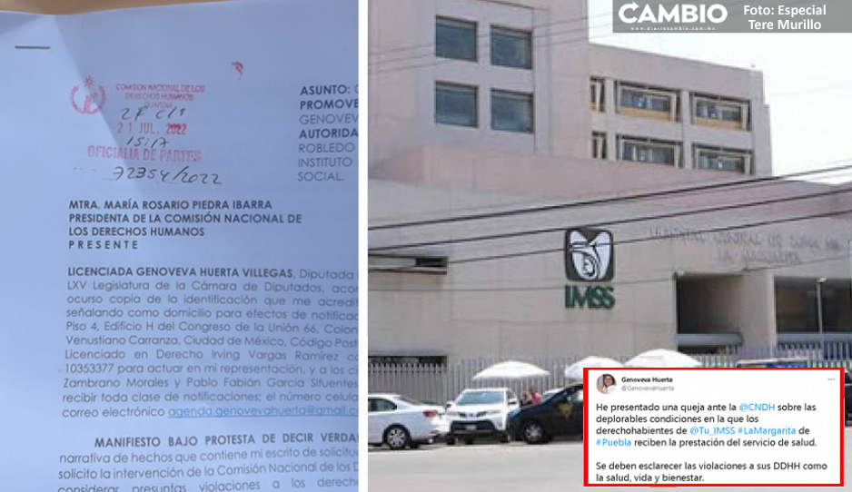 Genoveva presenta queja ante la CNDH por las &#039;deplorables&#039; condiciones del IMSS La Margarita