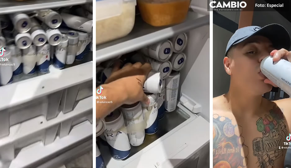 Eduin Caz le valen las críticas por su alcoholismo y presume su refri lleno de cerveza (VIDEO)