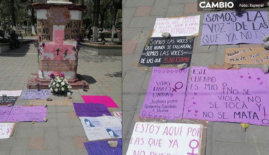 Mujeres de Tecamachalco hacen altar en honor a víctimas de feminicidio y desaparecidas