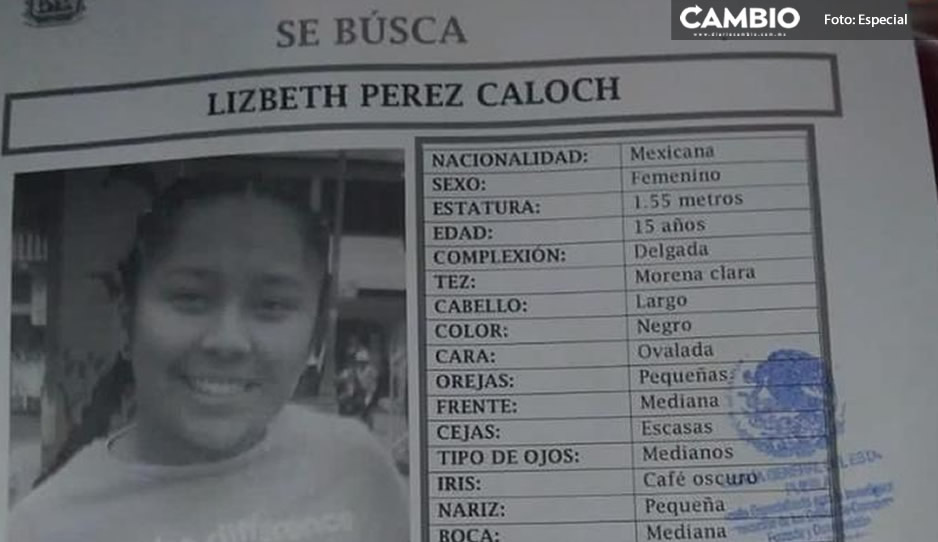 Lizbeth Pérez solo tiene 15 años y desapareció en San Pedro Cholula ¡Ayuda a encontrarla!