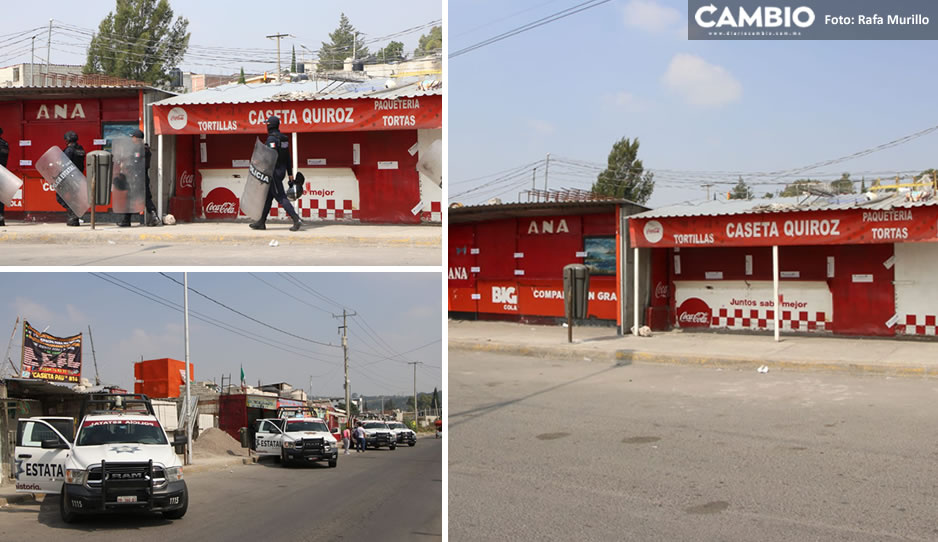 Durante operativo, Fiscalía asegura 21 casetas de comida frente al penal de San Miguel (VIDEO)