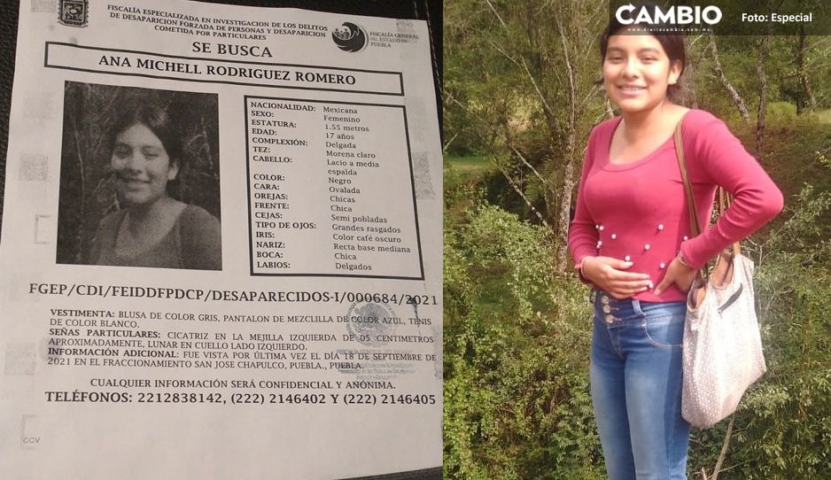 ¡Ayuda! Buscan a Ana Michell Rodríguez desapareció en la colonia San José Chapulco