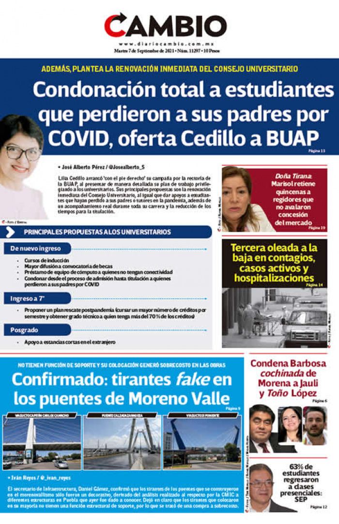 Condonación total a estudiantes que perdieron a sus padres por COVID, oferta Cedillo a BUAP