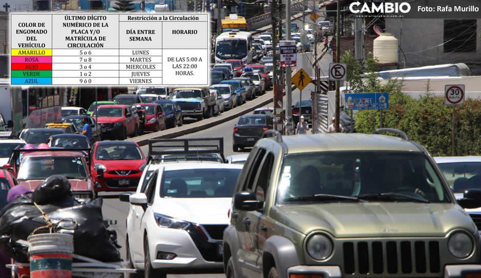 Conoce los lineamientos del Hoy No Circula en Puebla y 21 municipios