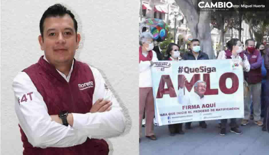 Fracasa Belmont en recolección de las firmas para la renovación de mandato de AMLO en Puebla