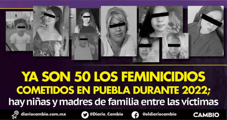 #MeDuelesPuebla suman 50 feminicidios en sólo medio año: parejas y ex los verdugos (FOTOS)
