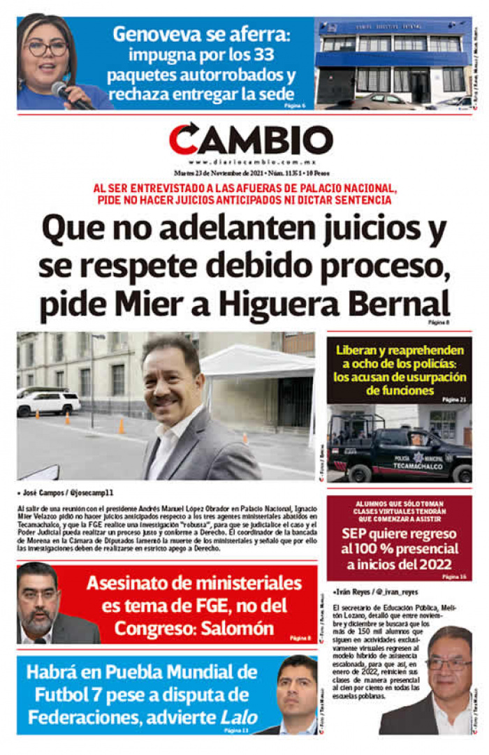 Que no adelanten juicios y se respete debido proceso, pide Mier a Higuera Bernal