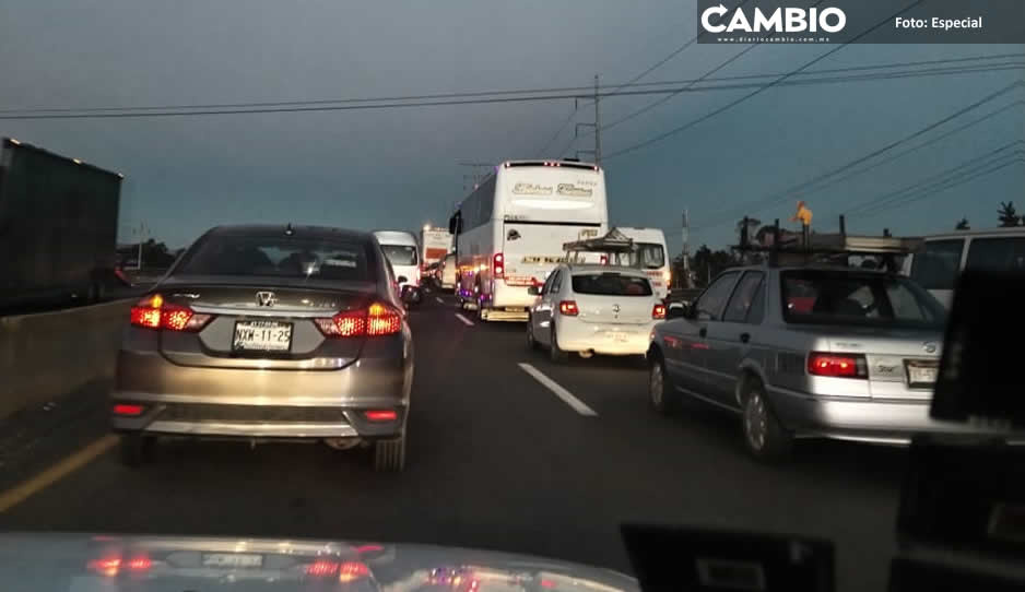 Accidente en Arco Norte genera fila kilométrica en la autopista México-Puebla