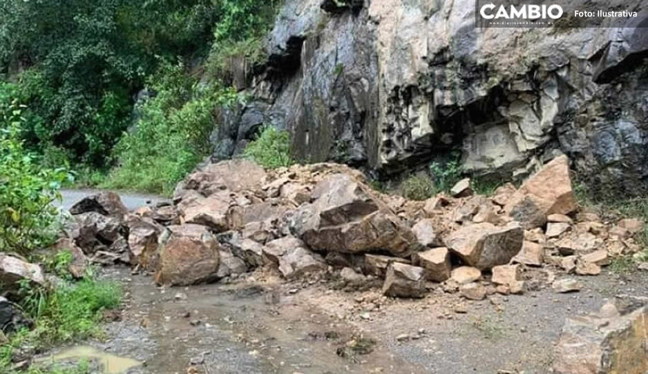 Segob reporta ligeros deslaves en cerros de Zacapoaxtla y Tetela de Ocampo