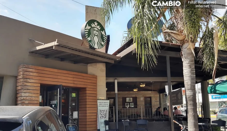 Dan cristalazo al Starbucks de Huexotitla; alarma espantó a los ladrones (VIDEO)