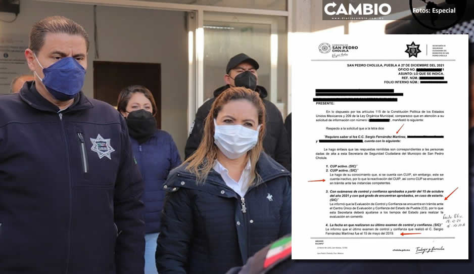 Secretario de Seguridad de Paola Angón no cuenta  con CUIP ni con examen de Control y Confianza