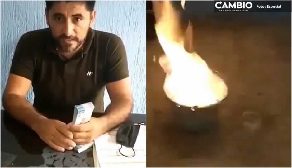 VIDEO: Maestro de la CNTE quema un millón de pesos con los que intentaron sobornarlo