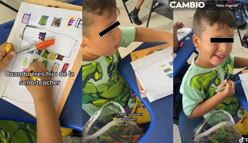 VIDEO: Hijo le rompe el corazón a su mamá-maestra: ‘¿seño voy bien?’