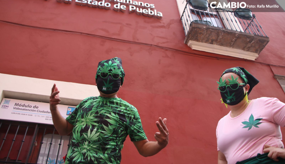 Toque Poblano inunda de marihuana el Centro Histórico: exigen legalización en Puebla (FOTOS)