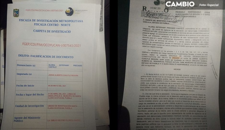 Por fraude, denuncian ante la Fiscalía a candidato a regidor de Morena en Ocoyucan