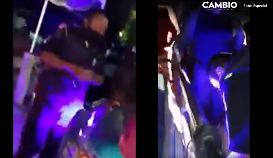 Exhiben en VIDEO a policías abusivos de Acatzingo realizaron disparos al aire