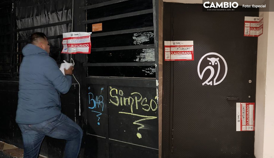 “Bar Simpson” uno de los 9 bares y centros nocturnos clausurados en Puebla
