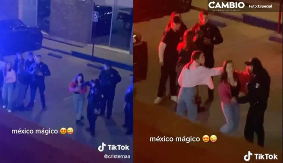 Joven saca a bailar a policía para que no les arruine la fiesta (VIDEO)