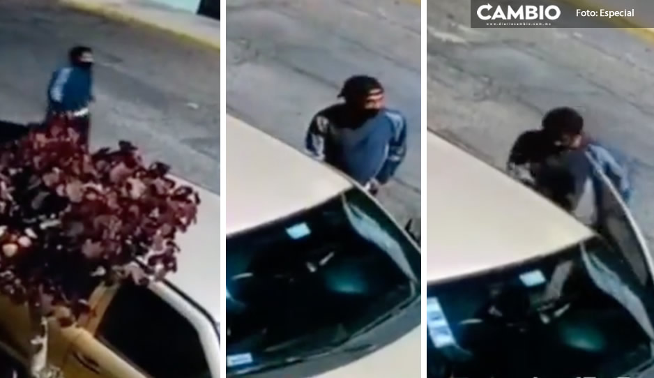 Captan a malhechor intentando robar un auto entre 38 poniente y Bulevar Carmen Serdán (VIDEO)