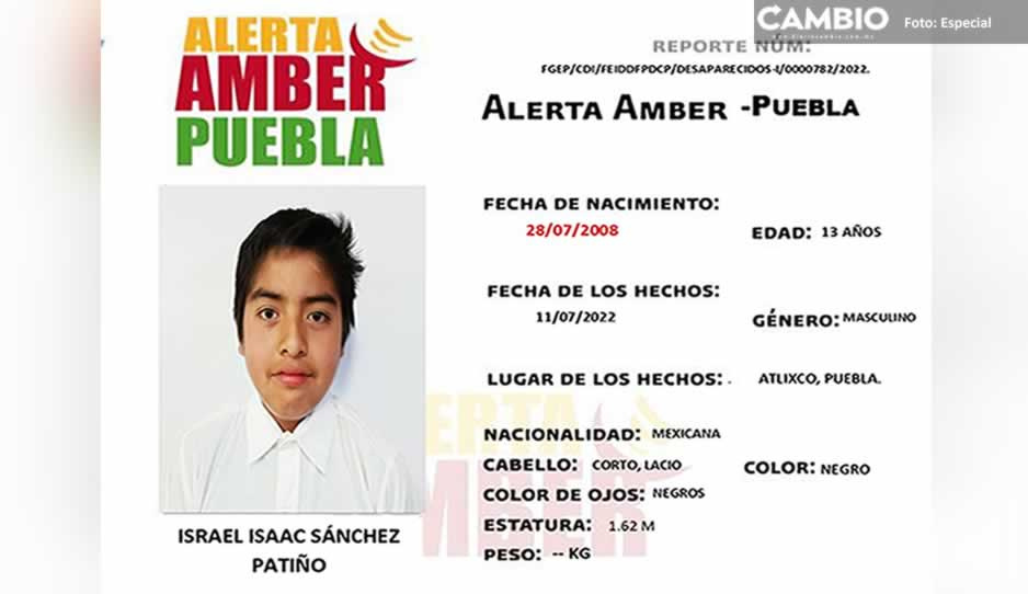 Activan Alerta Amber para localizar a Israel Sánchez de 13 años ¡Ayúdalo a regresar a casa!