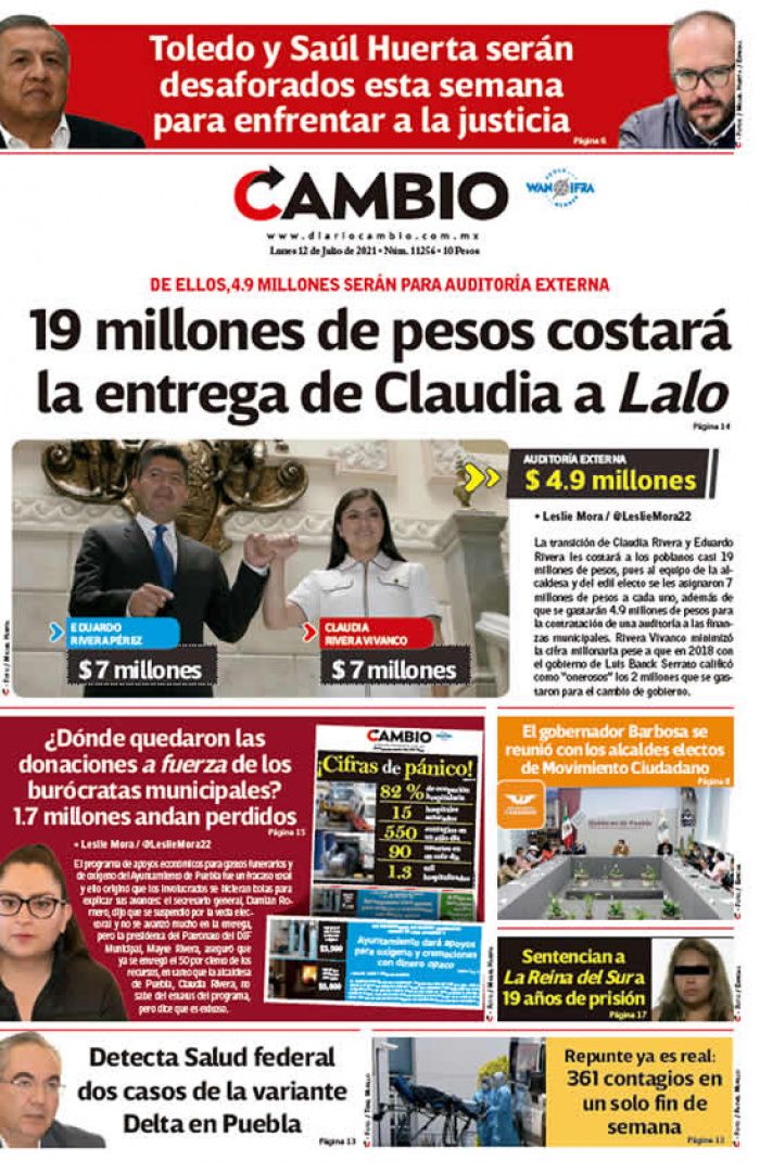 19 millones de pesos costará la entrega de Claudia a Lalo